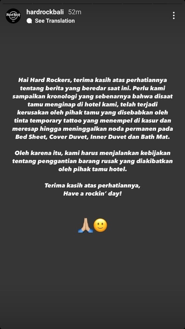 Klarifikasi Hard Rock Bali terkait video viral tamu yang didenda Rp 5 juta gara-gara sprei 