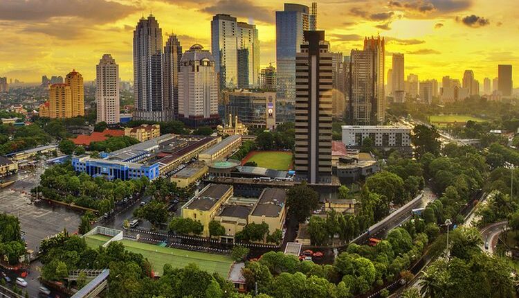 Ilustrasi Indonesia, ilustrasi gedung perkantoran di Jakarta