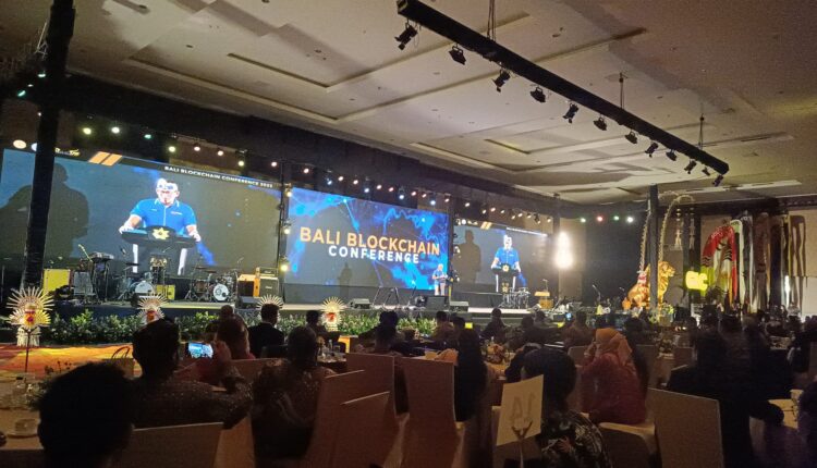 Menparekraf Sandiaga Uno di acara Blockchain Conference di Nusa Dua 21-22 February 2022.