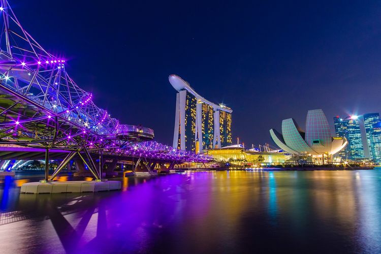 Lihat Foto Ilustrasi Singapura di malam hari(Pixabay.com/Focuszaa)