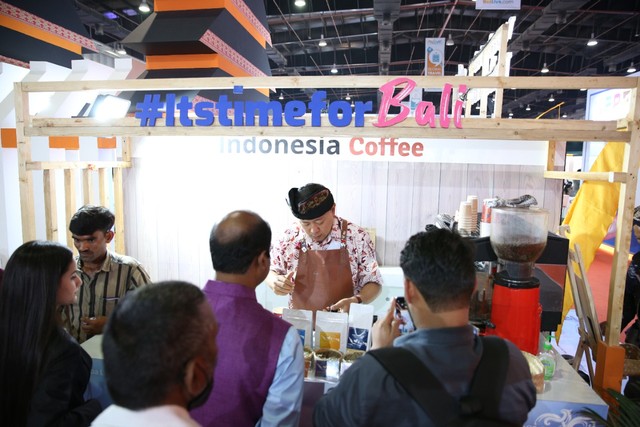 Pengunjung memadati Paviliun Indonesia di South Asia Travel & Tourism Exchange (SATTE) 2022, India. Foto: Dok: Kemenparekraf