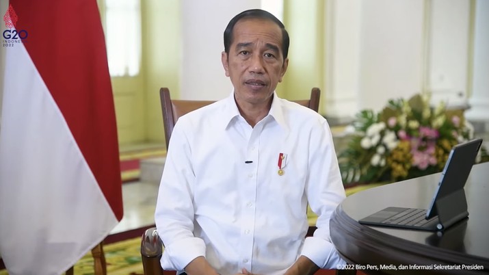 Foto: Pernyataan pers Presiden RI terkait pelonggaran penggunaan masker, Istana Bogor, Selasa (17/5/2022). (Tangkapan layar youtube Sekretariat Presiden RI)