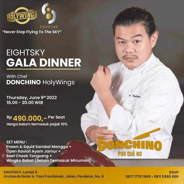 Gala dinner bersama chef Donchino di Eight Sky Cafe. Foto: Dok Hi!Pontianak