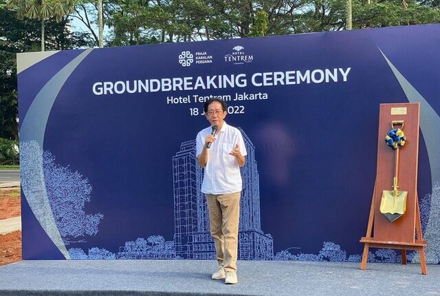 Sambutan Irwan Hidayat saat Groundbreaking Hotel Tentrem Jakarta di Alam Sutera. Foto: Dok. Sido Muncul.