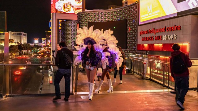 Pemandangan Las Vegas di malam hari. Foto: Lebid Volodymyr/Shutterstock
