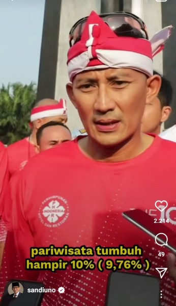 Menparekraf Sandiaga Uno - PHRI Tour Bike Bogor, Jawa Barat' (foto screenshot @sandiuno)