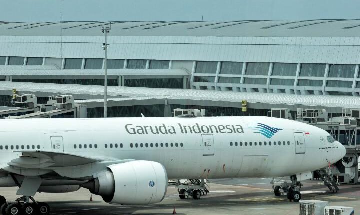Pesawat Garuda Indonesia di Terminal 3 Bandara Internasional Soekarno-Hatta, Tangerang, Banten, 28 Februari 2020. TEMPO/Hilman Fathurrahman W