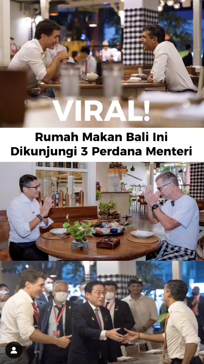 Foto: Rumah makan yang didatangi oleh 3 Perdana Menteri Luar Negeri (Dok. Instagram @sandiuno dan kemenparekraf.ri)