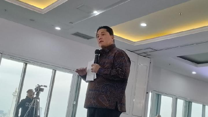 Menteri Badan Usaha Milik Negara (BUMN) Erick Thohir menyampaikan road map BUMN pada 2023 di Gedung Kementerian BUMN, Senin, 2 Januari 2022. Tempo/Amelia Rahima Sari