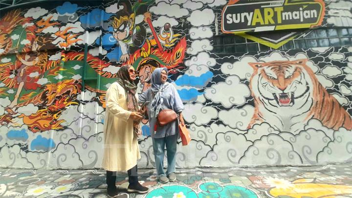 Mural di Kampung Suryatmajan Kota Yogyakarta. Tempo/Pribadi Wicaksono