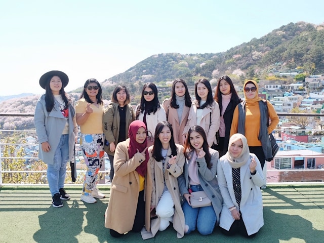 Grup Backpacker Korea di Gamcheon Village, Busan. Foto: dok. Nathania Astria/Backpacker Korea