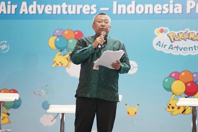 Deputi Bidang Ekonomi Digital dan Produk Kreatif Kemenparekraf/Baparekraf, Muhammad Neil El Himam saat peluncuran kolaborasi Garuda dan The Pokemon Company, Selasa (30/5). Foto: Kemenparekraf RI