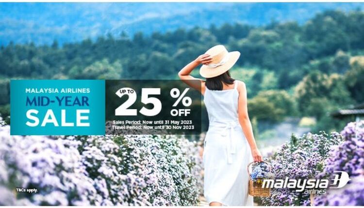 Promo Mid-Year Sale dari Malaysia Airlines menawarkan menawarkan diskon menarik hingga 25 persen untuk pembelian tiket penerbangan kelas ekonomi dan bisnis.(Malaysia Airlines)
