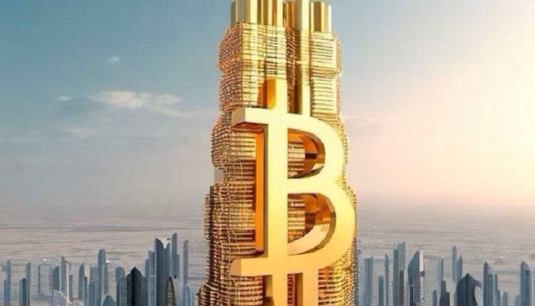 Ilustrasi Bitcoin Tower(Wavy)