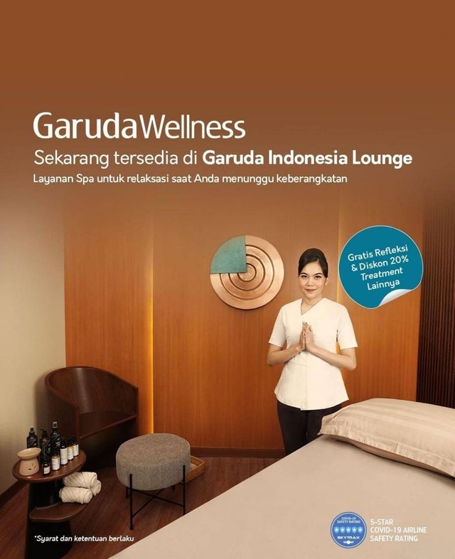 Garuda Wellnes di lounge Garuda Indonesia. Foto: Garuda Indonesia