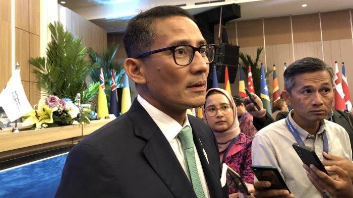 Menparekraf Sandiaga Uno saat ditemui di Bali Nusa Dua Convention Center pada Rabu 11 Oktober 2023 Tribun Bali/Zaenal Nur Arifin