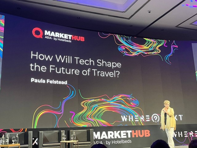 Chief Technology Officer Hotelbeds Paula Falstead di MarketHub Asia 2023. Foto: Adhie Ichsan/kumparan