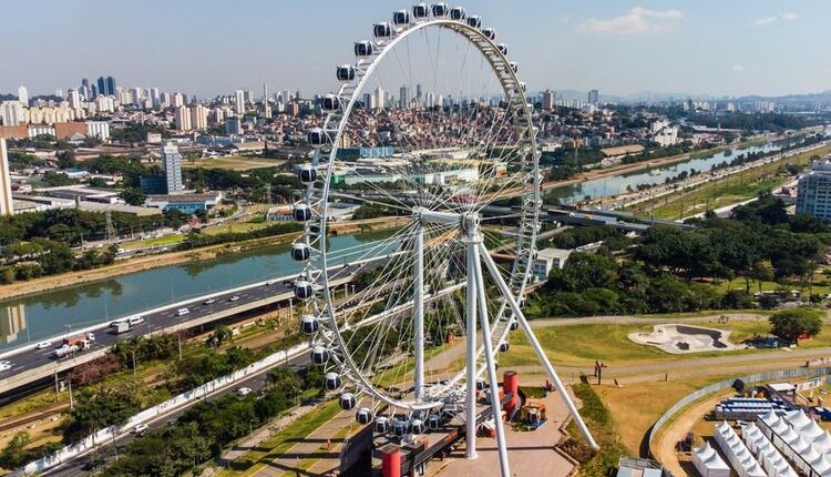Ferris wheel Rico di Vila Lobos park Sao Paulo Brasil.(Shutterstock/rafaelnlins)
