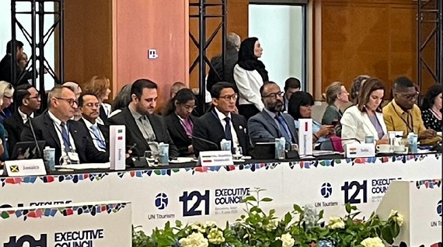 Menparekraf Sandiaga Uno saat menghadiri Executive Council UN Tourism Meeting