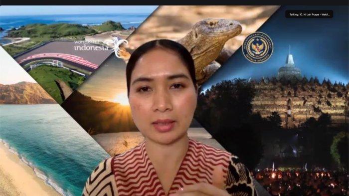 Wakil Menteri Pariwisata (Wamenpar) Ni Luh Puspa dalam ‘Rakor Pembahasan Persiapan Libur Natal 2024 dan Tahun Baru 2025 yang berlangsung secara daring, Sabtu 23 November 2024 - Kemenpar Proyeksi Potensi Ekonomi Dari Wisman Liburan Nataru Capai Rp 29,2 Triliun