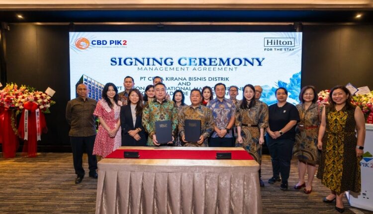 Manajemen PT Bangun Kosambi Sukses Tbk. (CBDK) dan Hilton International Manage Indonesia./Istimewa