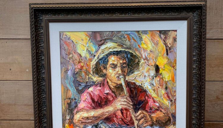 Salah satu lukisan karya Asep Leoka yang dipamerkan di @HOM Hotel Semarang. (Foto: Hotel @HOM)